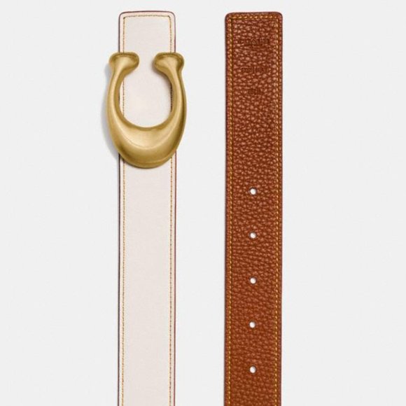 NEW COACH C Buckle logo Reversible leather belt - Picture 7 of 8